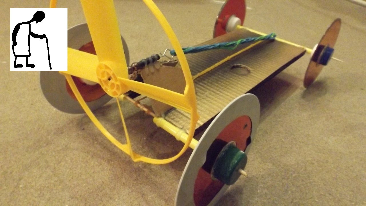 Dual Powered Rubber Band Powered Car - YouTube