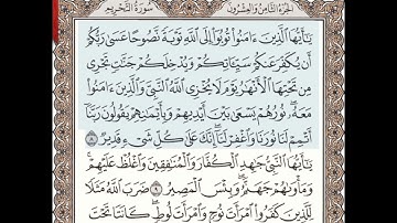 سورة التحريم مكتوبة l الشيخ علي الحذيفي