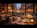 Rainy New York Night ☕ Jazz &amp; Rain Sounds for Sleep | Cozy Café Ambience