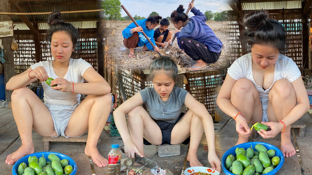 เลาะทุ่งนาหาของกินมะม่วงบ่ายโบก ขุดจุดจี่‼️🇱🇦🇹🇭