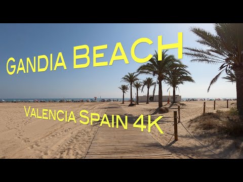 Gandia Beach 4K Spain - Walking Tour - VALENCIA - Relaxing walk by the sea.