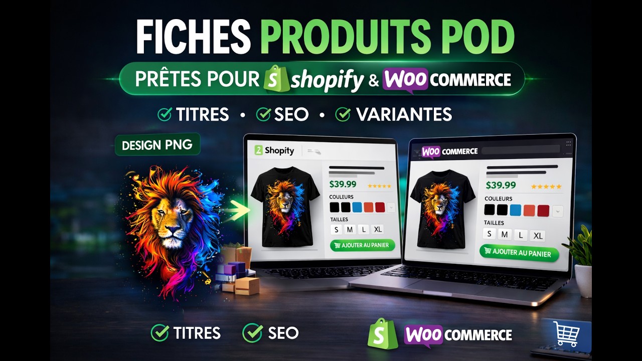 transformer vos designs en fiches produits POD prêtes à vendre, Shopify ou WooCommerce