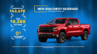 Spring into savings at Emerson Chevrolet! 0% APR financing available on 2026 Silverado 4X4!