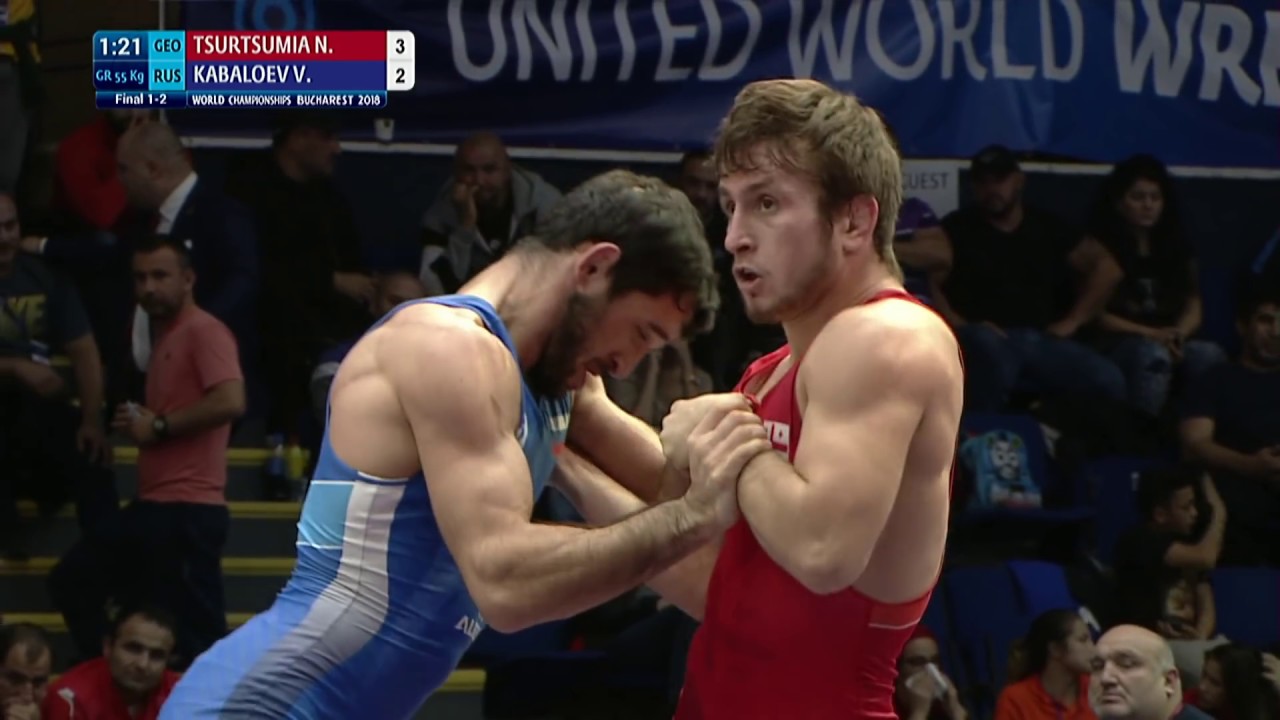 GOLD GR - 55 kg: N. TSURTSUMIA (GEO) v. V. KABALOEV (RUS)