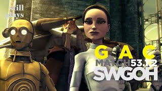 GAC 53.1.2 | K1* | 6 v 7 GL Roster Match - Grind Out a Clear + Defense Performs - Padme Cron | SWGOH