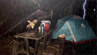 SOLO CAMPING in HEAVY RAIN | Prolonged Thunderstorm