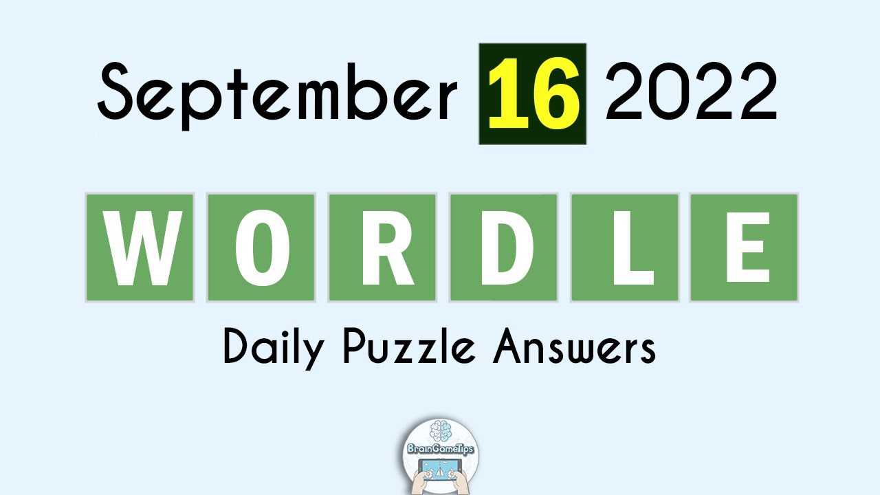 Wordle September 16 2022 Today Answer YouTube