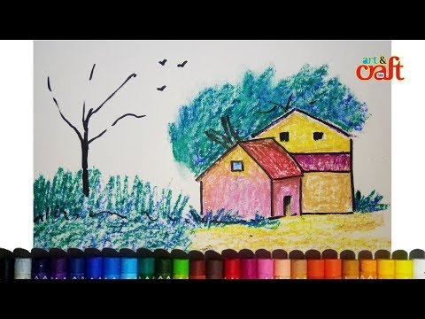 Easy House/Home/village house Drawing for Kids! Step by Step Lessons
