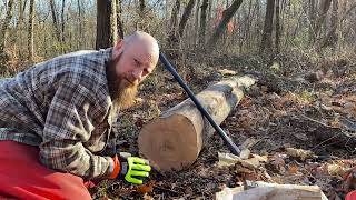 Make a simple Log bridge with only using wedges #bushcraft #bushcrafters