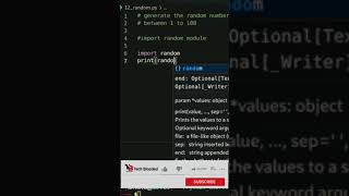 Program To Generate Random Number In Python | Python Tutorials | Tech Blooded | #Shorts