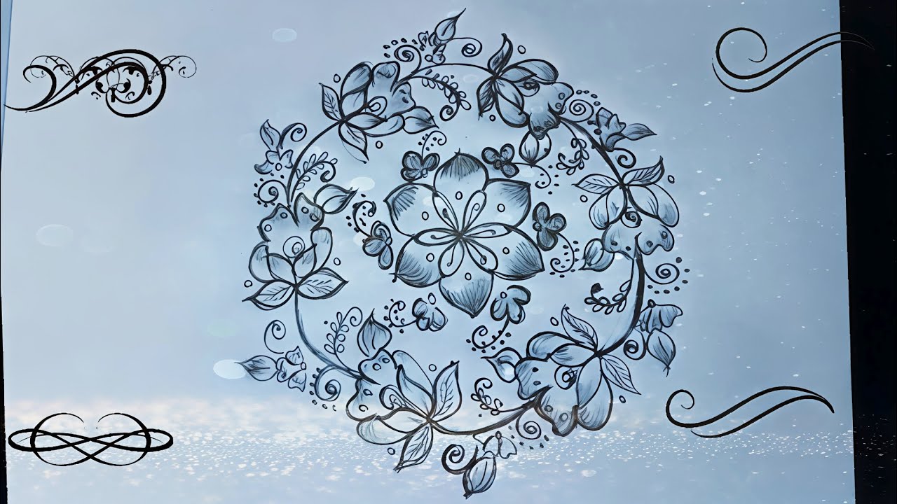 Simple flower 🌺 🌺 Rangoli designs drawing 