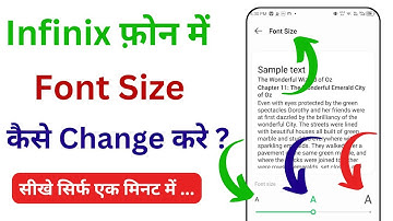 Infinix Mobile Mein Font Size Ko Chhota Ya Bada Kaise Karen | Infinix Phone Me Font Size Kaise Set..
