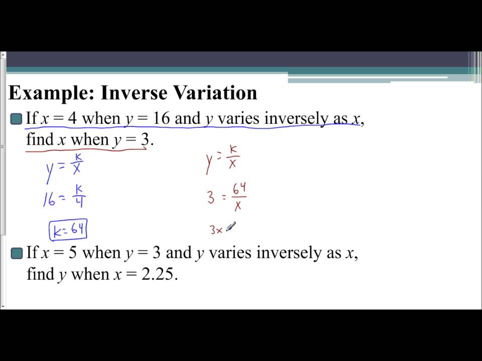 What is inverse variation?