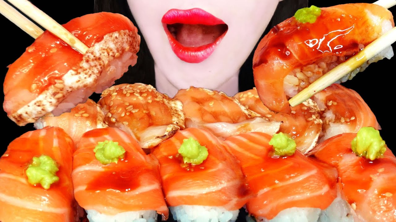 ASMR SALMON SASHMI| SUSHI