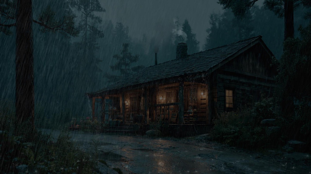 Heavy Rain in the Night Forest for Relaxation | Say Goodbye to Stress and Sleep Soundly in 5 Minutes
