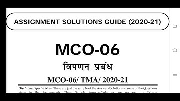 MCO 06 Ignou Solved Assignment 2020-21