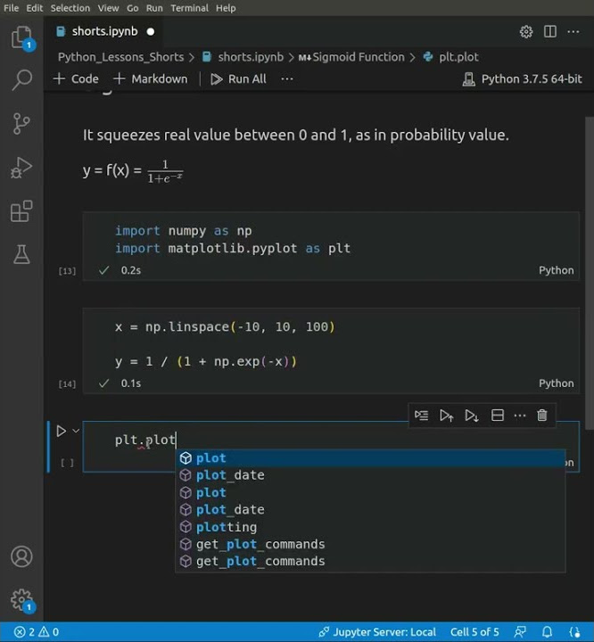 Implement Sigmoid Function using Numpy #shorts - YouTube