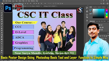 #19 Basic Poster Design In Photoshop | Practical Work of Photoshop | In Hindi | By CSC IT Class