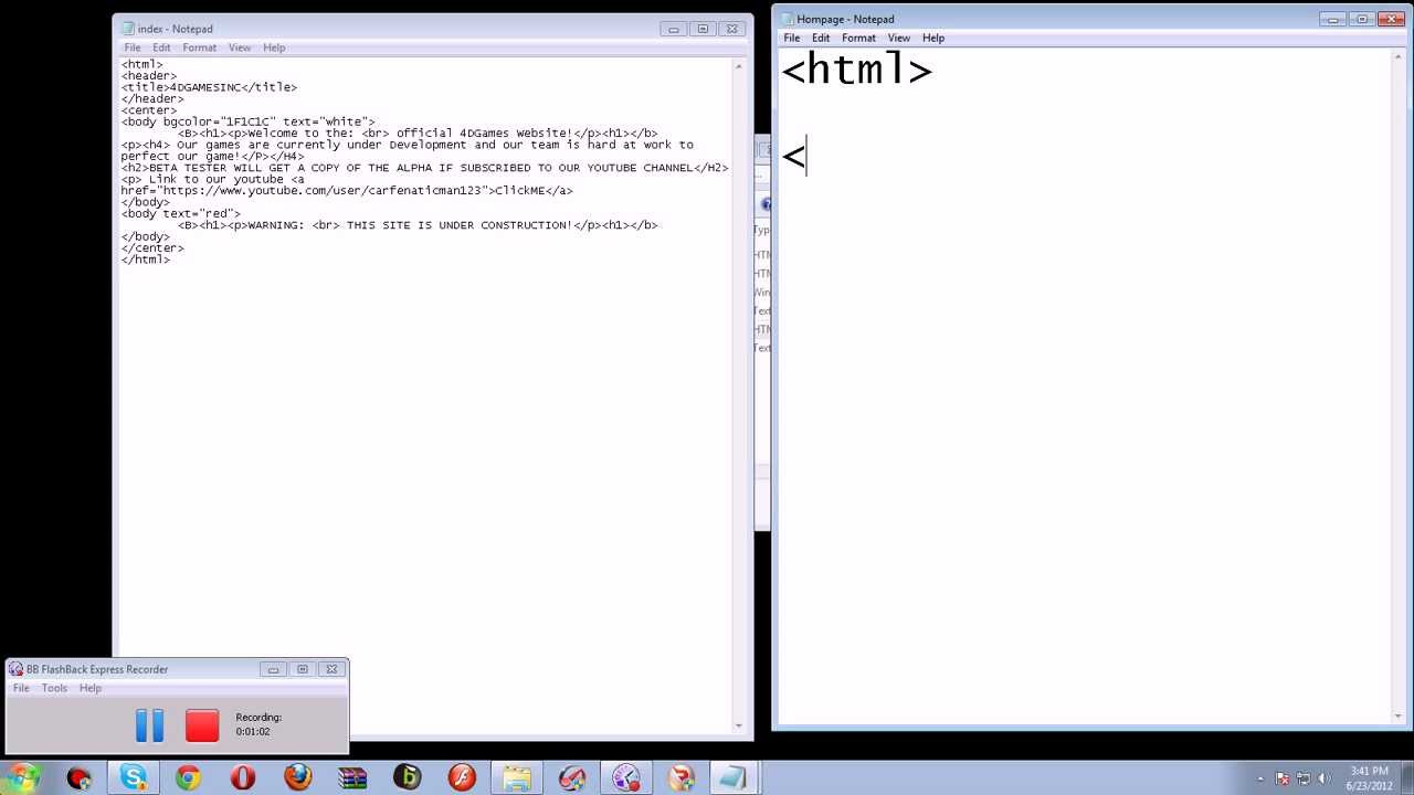 Programming-How-to: make a basic HTML in Notpad - YouTube
