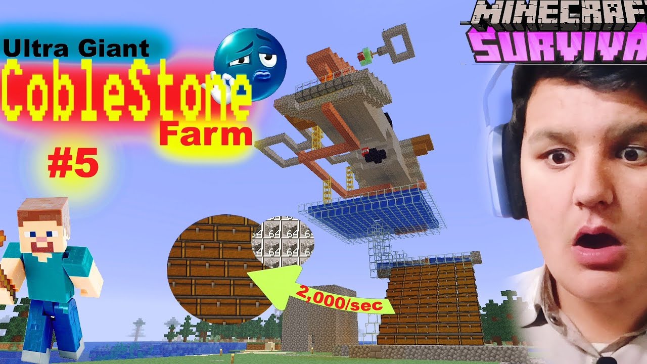 ULTRA GIANT COBLESTONE FARM IN MY SURVIVAL WORLD | SHADOW GAMER