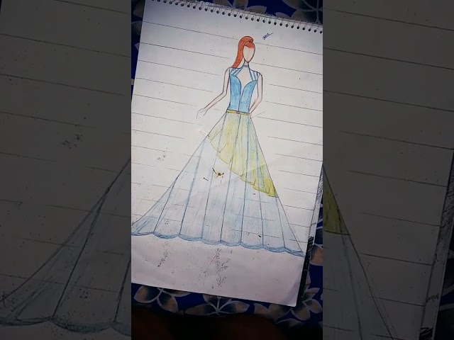 now gown dress drawing video, #shortvideo , #viralvideo #artwork #fashionblogger