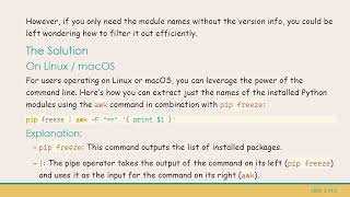 Celebrity How to Get Installed Python Modules Without Version Info Using pip Net Worth
