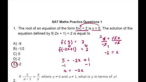 SAT Math for Beginners | Basic Level 1 Questions