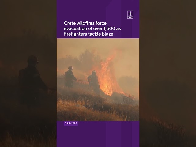 More than 1,500 evacuated from Crete wildfires