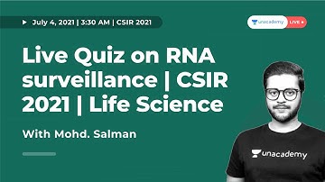 Live Quiz on RNA surveillance| CSIR 2021 |Life Science| Mohd. Salman| Unacademy Live- CSIR UGC NET