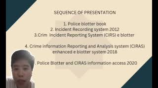 POLICE BLOTTER REPORT