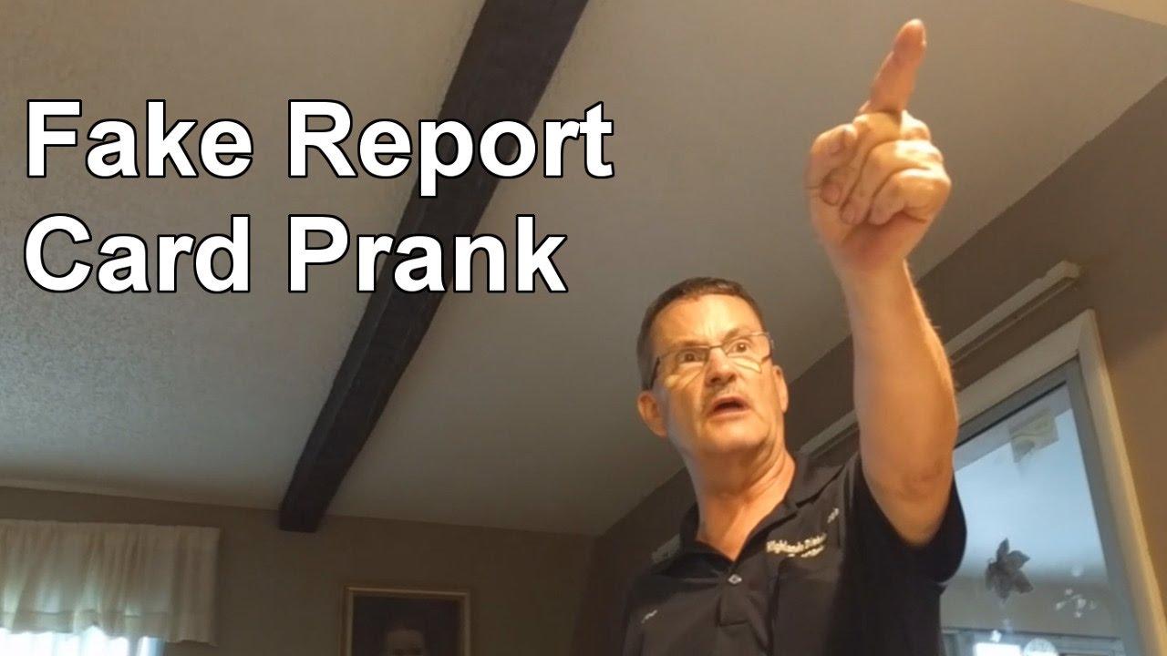 Fake Report Card Prank on Dad