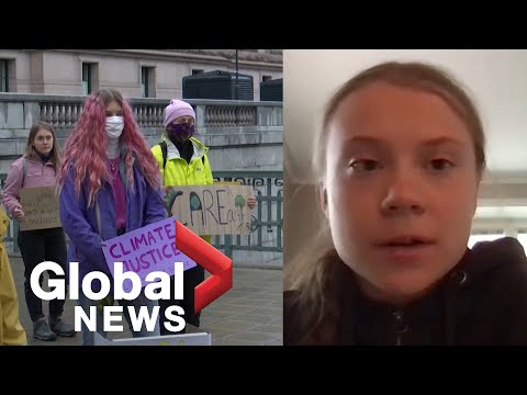Greta Thunberg says global leaders in "complete denial" over climate change