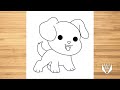 Как нарисовать милый щенокE шаг за шагом, Easy Draw | Скачать бесплатно раскраски