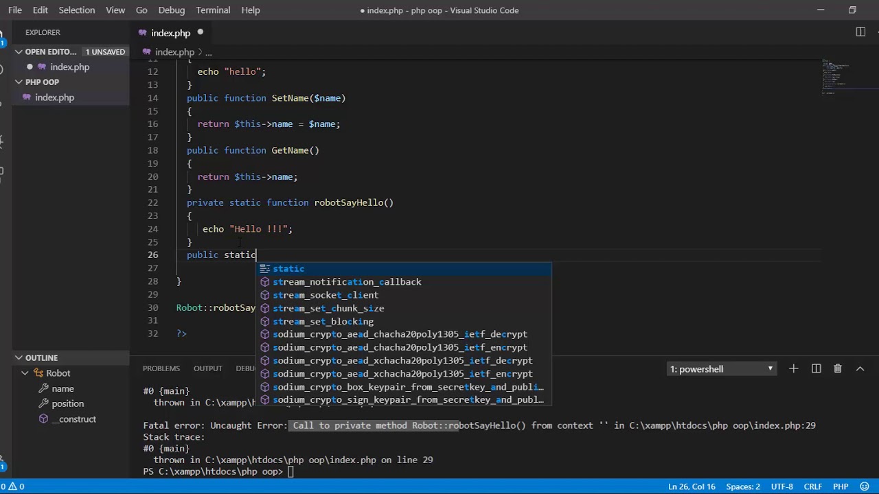 دورة PHP OOP : الـ Static - YouTube