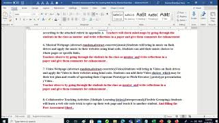 Formative Assessment Plan for a Capstone project PBL or for a unit or for Lesson or for Learning out