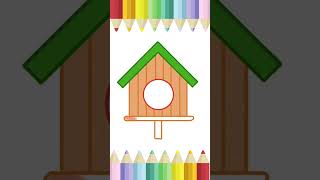 How to draw a birdhouse for kids | Easy drawing | Cute drawing | kids art and craft