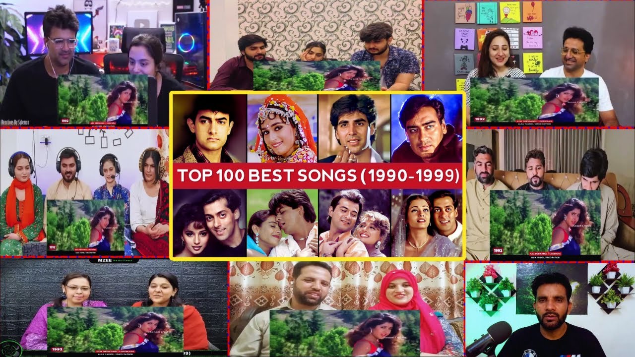 TOP 100 Best Bollywood Songs (1990–1999) | 10 Songs Per Year | Pakistani Reaction | FUNTOO MASHUP