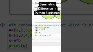 Python Programming Symmetric Difference Made Simple #python #ai