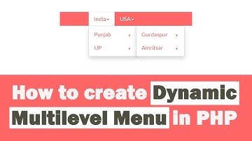How to create Dynamic Multilevel Menu in PHP