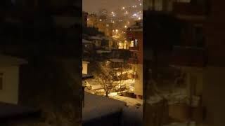 Pendikten Gece Kar Manzarası. Gözdağı Tepesi Teras Manzaramız