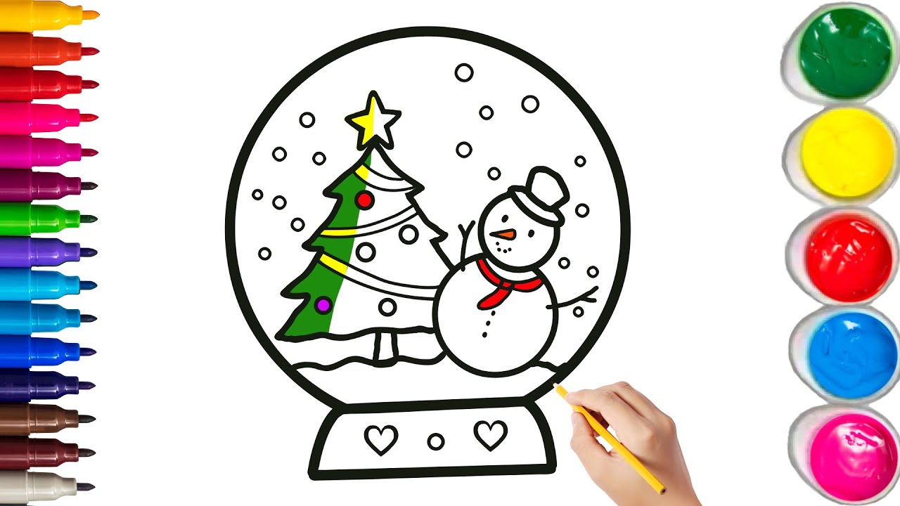 How to Draw Cute Snow Globe Step by Step. Easy Drawing and Coloring # ...