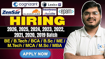 Off-Campus Hiring 2026, 2025, 2024 Batch | Cognizant, Cloudflare, Zensar, EPAM, Lexis.ai & More Jobs