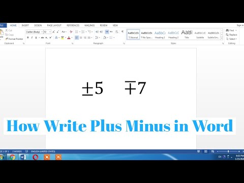 How To Write Plus Minus and  Minus Plus in Word | How Type Plus Minus in Microsoft Word