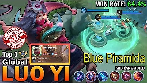 LUO YI TOP 1 GLOBAL Blue Piramida | MID LANE BUILD | MOBILE LEGENDS