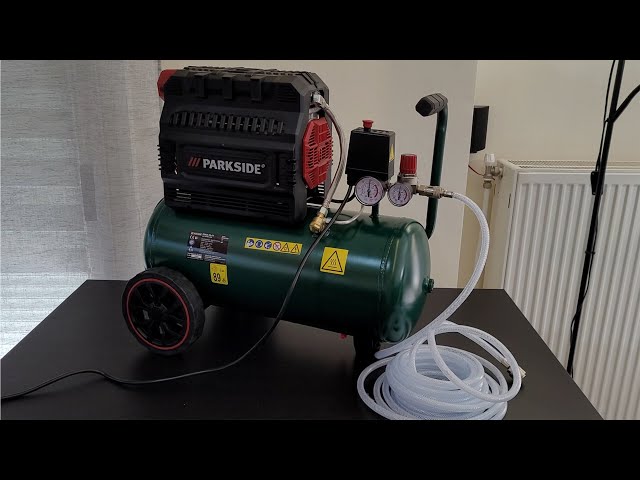 Parkside Quiet Compressor PSKO 24 A1 TESTING - YouTube