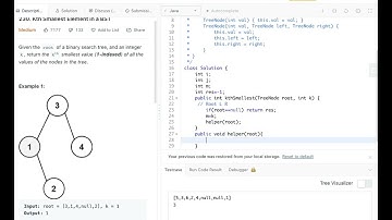 Kth Smallest Element in a BST, Facebook, Google, and Amazon SDE interview question