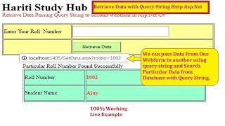 Retrieve Searched Data By Passing ID with Query String Asp.Net C# | Hindi | Free Online Classes Net Worth