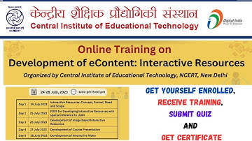 5 days training program on "Development of E-content: Interactive resources" by CIET-NCERT