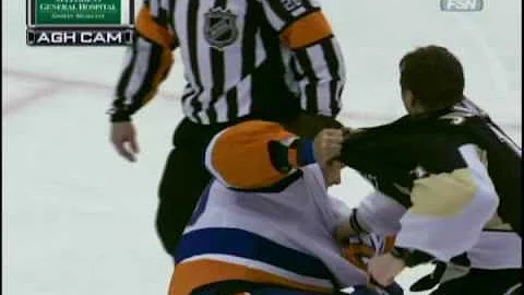 Goalie Fight: Brent Johnson KOs Rick Dipietro [2-2...