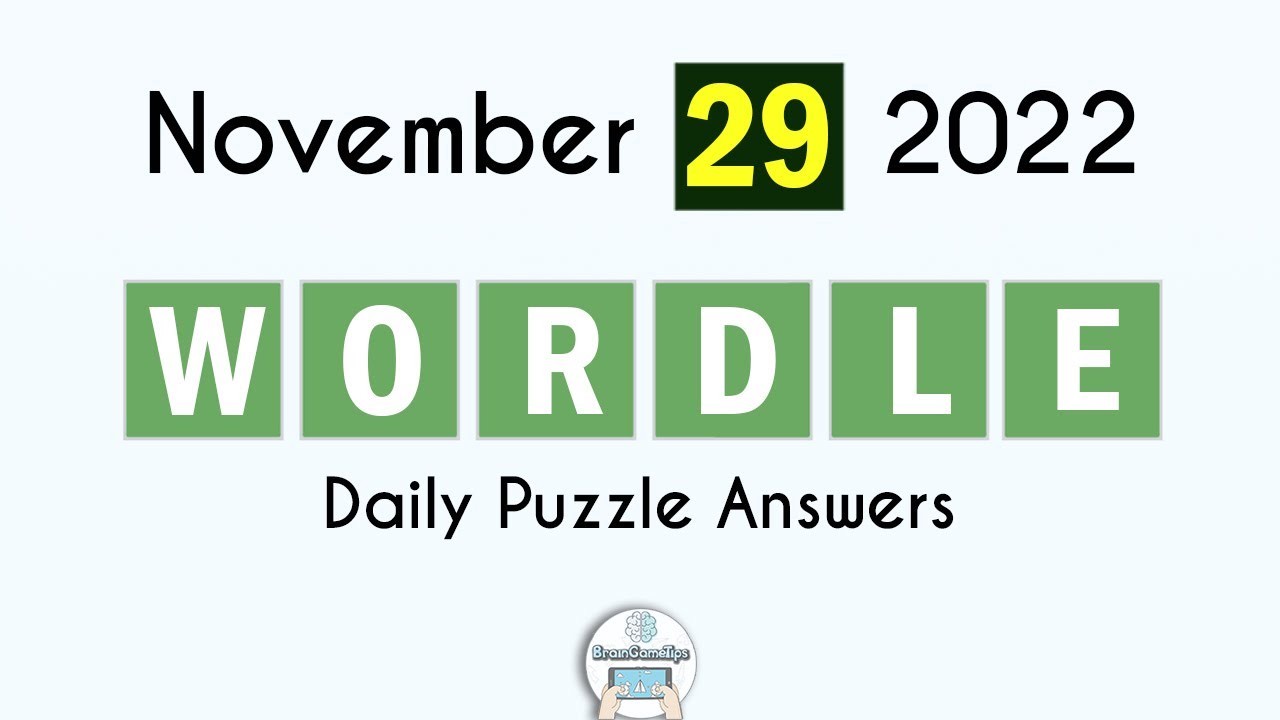 Wordle November 29 2022 Today Answer YouTube